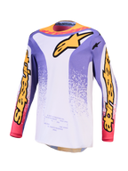 Alpinestars Fluid Drag jersey, herenmotocross-jersey, licht lila en blauw iris, vochtafvoerende polyfabric.