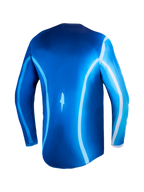 Alpinestars 2027 Fluid Kepler Motocross Jersey, Men's, Blue and White, breathable polyfabric construction, back view.