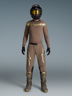 Alpinestars Limited Edition Supertech Air Gold Motocross Gear Set in Brown and Gold with ventilated mesh and athletic fit.