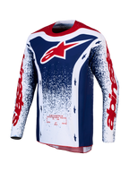 Alpinestars Techstar Unity, maillot de motocross homme, édition limitée rouge, blanc et bleu, haut technique pour tout-terrain