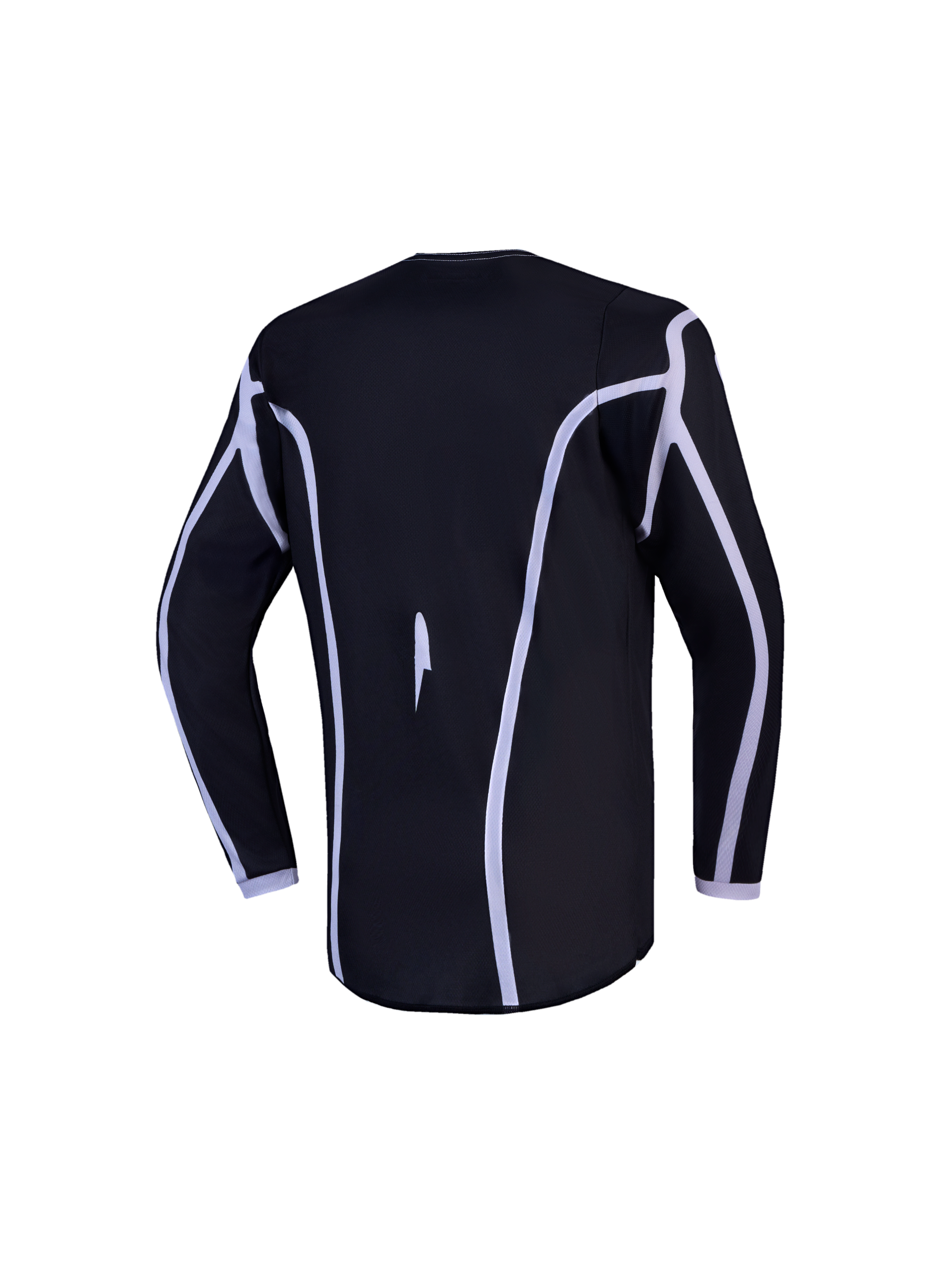 Alpinestars Jeugd Fluid Apex V2 jersey, zwart en wit motorcrossjersey met verlengde achterkant en ergonomische sportieve snit.