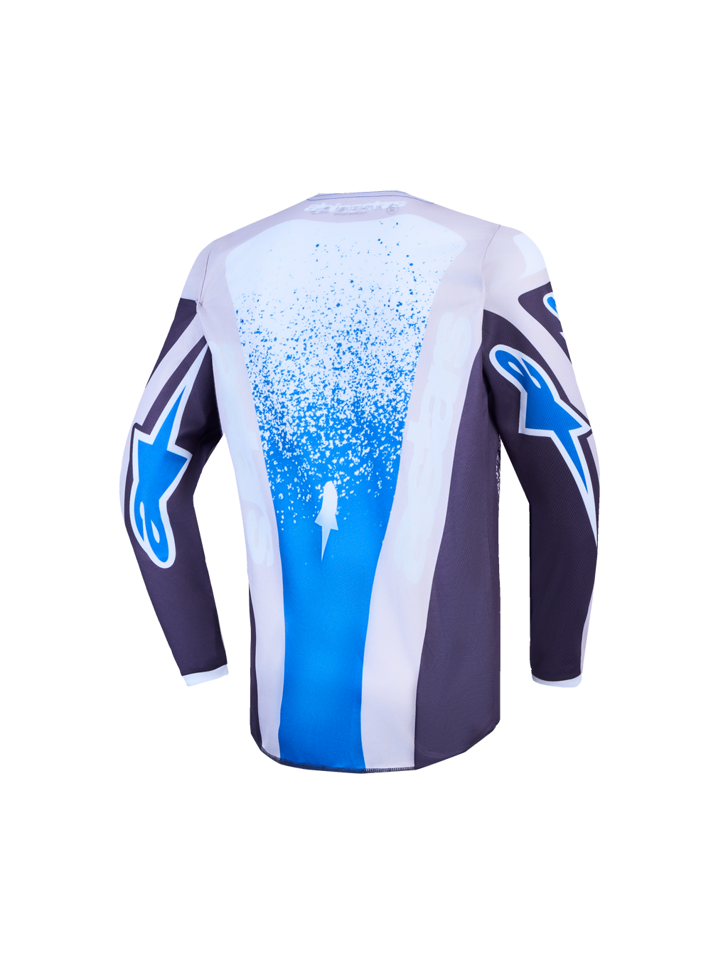 Alpinestars Jeugd Fluid Drag Jersey, vochtafvoerende motorcrossjersey voor kinderen, grijs en blauw, off-road racing.