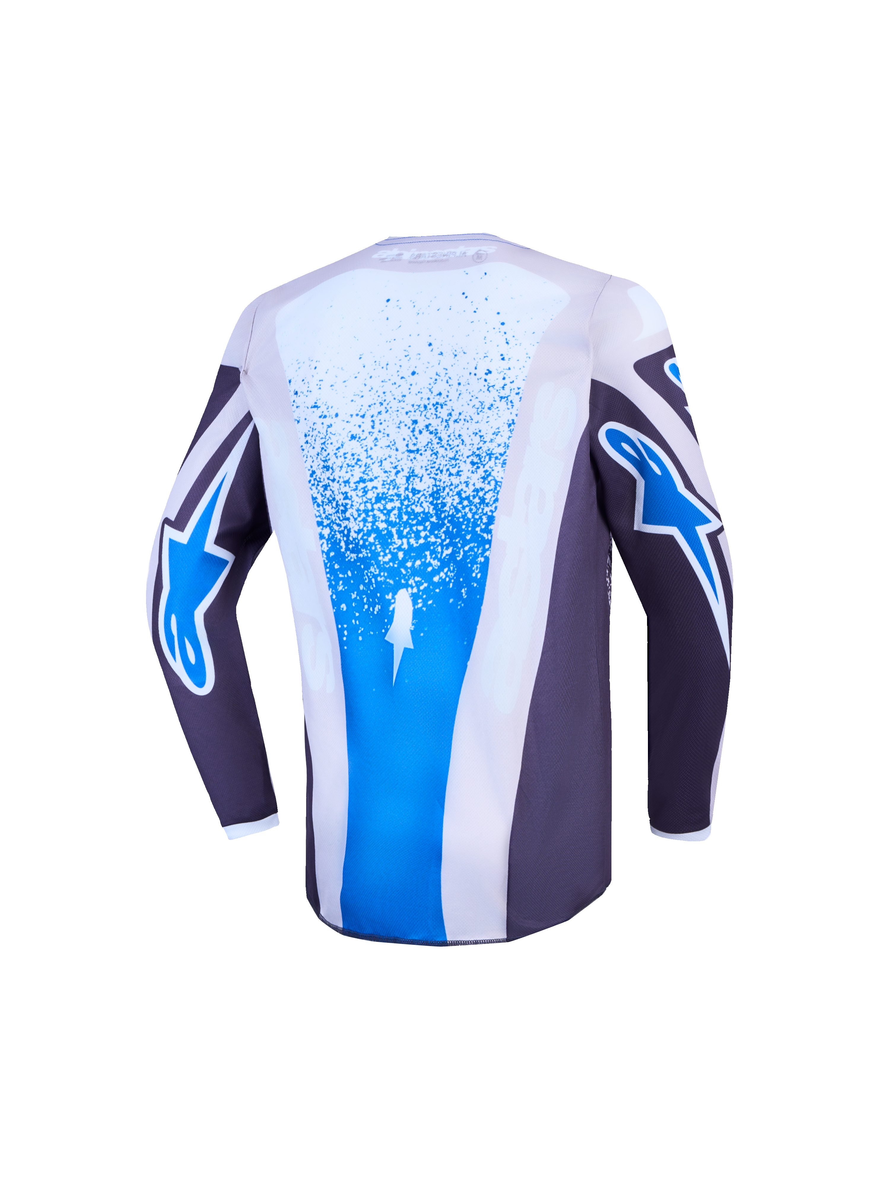 Alpinestars Jeugd Fluid Drag Jersey, vochtafvoerende motorcrossjersey voor kinderen, grijs en blauw, off-road racing.