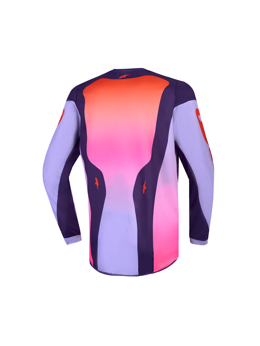 Alpinestars 2027 Youth Fluid Hunt Jersey, Motocross Racing Jersey, Youth, Purple and Pink, with technical extended rear panel.