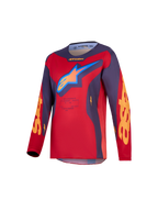 Alpinestars Youth Fluid Hunt Jersey AND Gear Set, Youth Motocross Jersey, Fire Red and Graystone, breathable polyfabric.