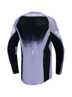 Alpinestars Stella Techstar Swan dames motocrossjersey in lichtpaars en zwart met lasergesneden rugventilatie.