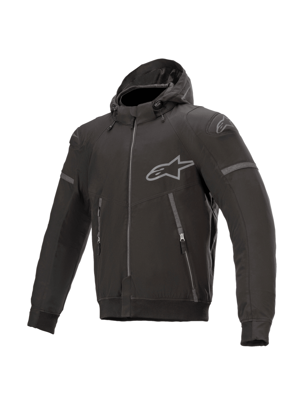 Alpinestars sweat à capuche Sektor Tech V2, veste de moto urbaine pour homme, noire, coque coupe-vent certifiée CE, dotée de protections Nucleon Flex Plus et d'inserts d'épaules 3D