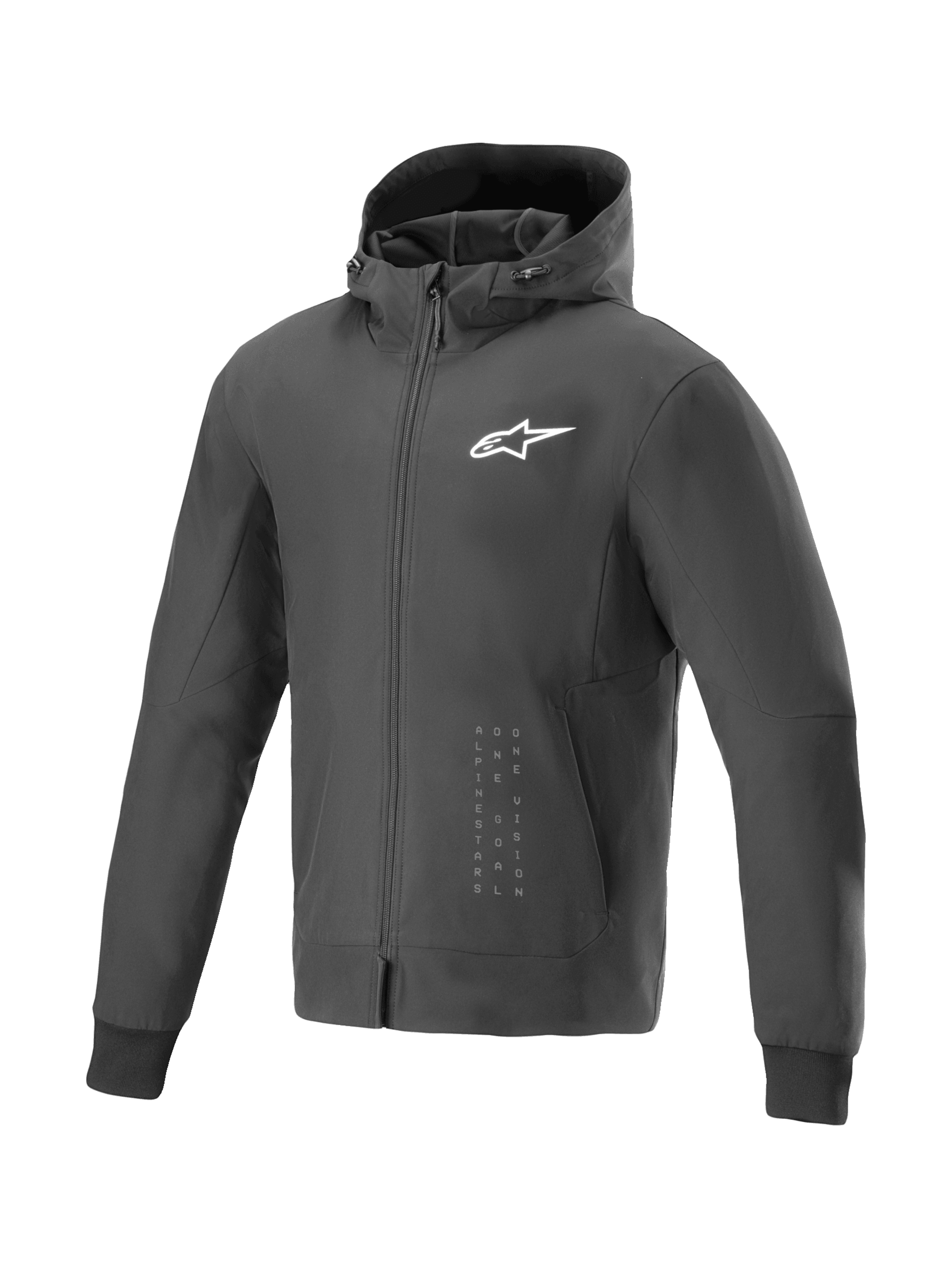 Alpinestars Radium Tech Kapuzenjacke, winddichte Urban Motorradjacke für Herren, Schwarz und Weiß, Tech-Air® Ready, 3L-Textil