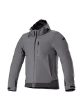 Alpinestars veste à capuche imperméable Neo, blouson de moto urbain pour homme, gris et noir, textile softshell.