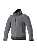 Alpinestars veste à capuche imperméable Neo, blouson de moto urbain pour homme, gris et noir, textile softshell.
