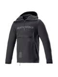 Alpinestars Sherpa Hoodie, zwarte softshell motoranorak voor heren, winddichte urban motorjas, Tech-Air Ready.