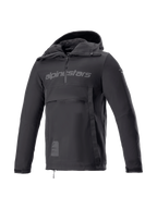 Alpinestars Sherpa Hoodie, zwarte softshell motoranorak voor heren, winddichte urban motorjas, Tech-Air Ready.