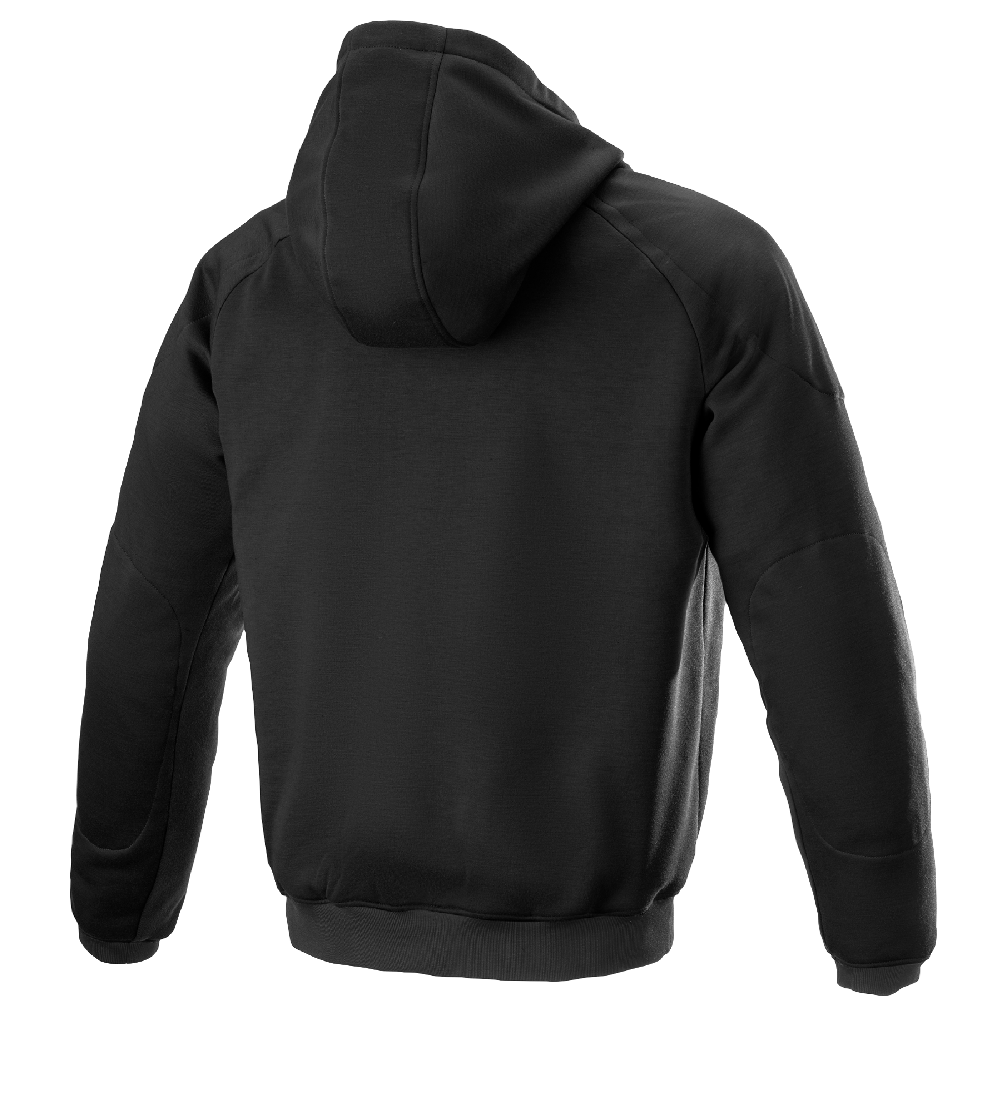 Sweat à capuche Alpinestars Ageless, veste de moto urbaine, noir, vue arrière, design textile décontracté avec capuche et poignets côtelés, profil anatomique pour la conduite urbaine.