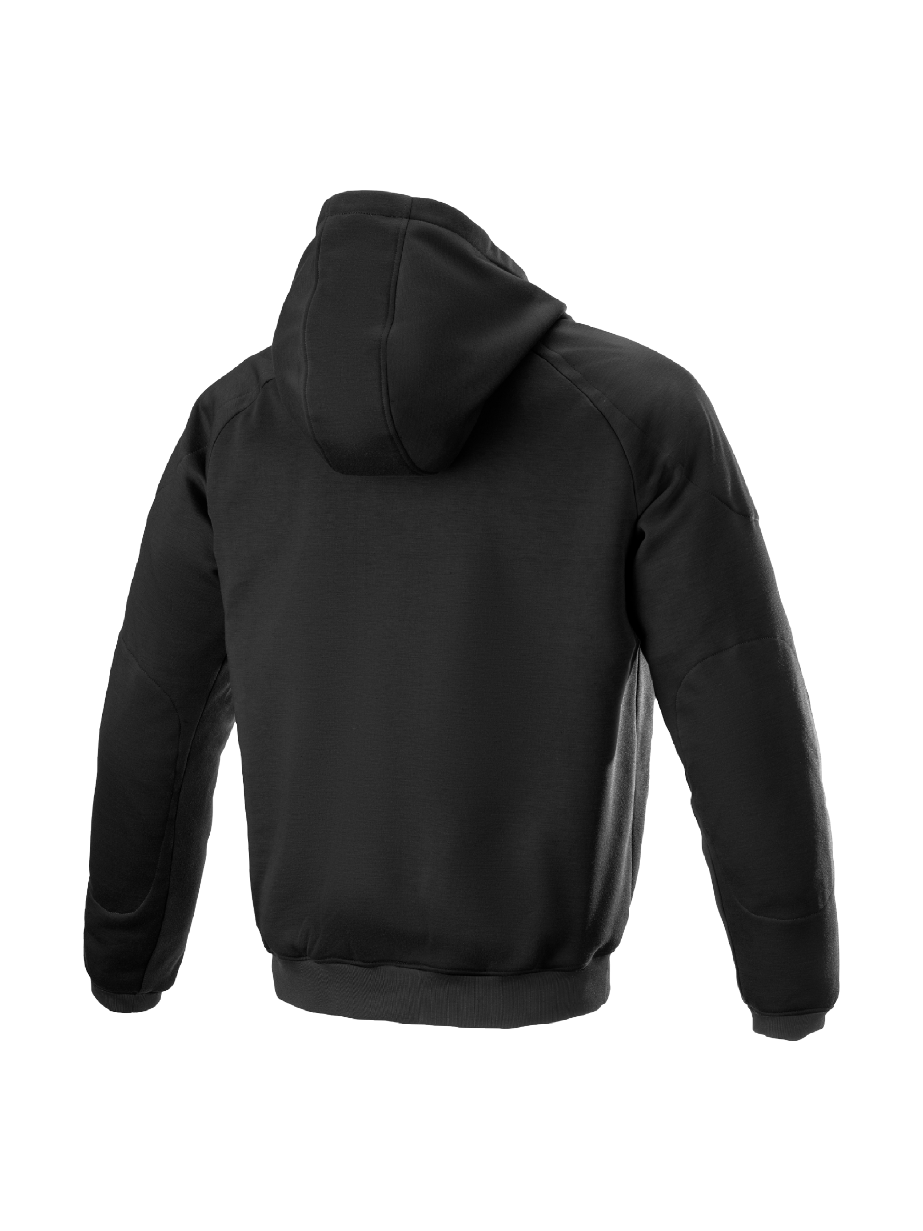 Alpinestars Ageless Hoodie, heren motorjas voor stedelijk rijden, zwart, textiel met interne bescherming op schouders en ellebogen, achteraanzicht.