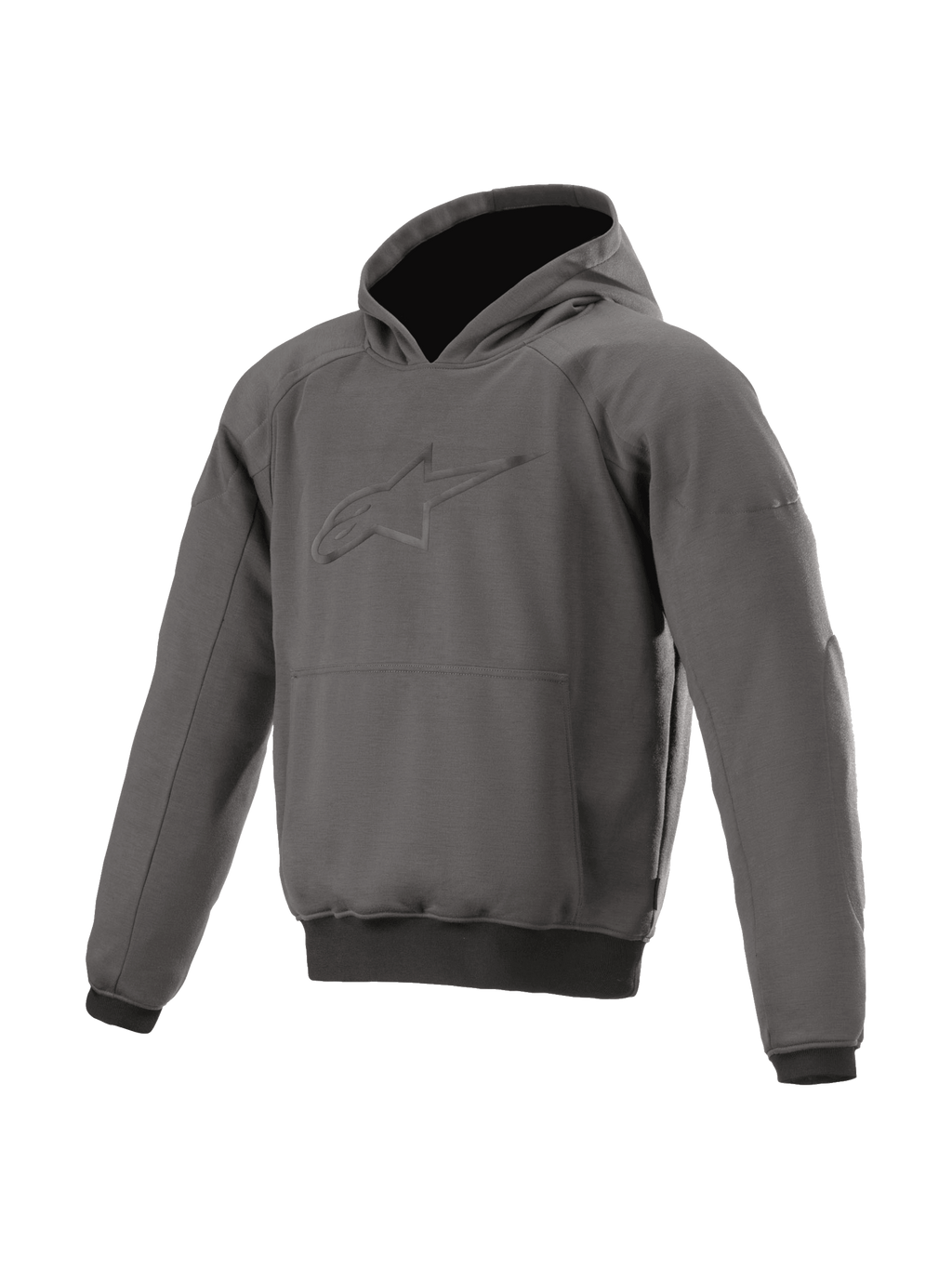 Alpinestars Ageless Hoodie, gray asphalt melange urban motorcycle riding jacket with protective armor.