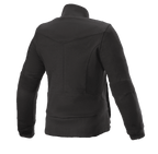 Alpinestars Banshee Damen-Fleecejacke, Motorradjacke für Damen, Schwarz, Rückansicht, lässige Fleece-Konstruktion mit gerippten Ellbogen-Einsätzen und Saum, anatomisch geformtes Design