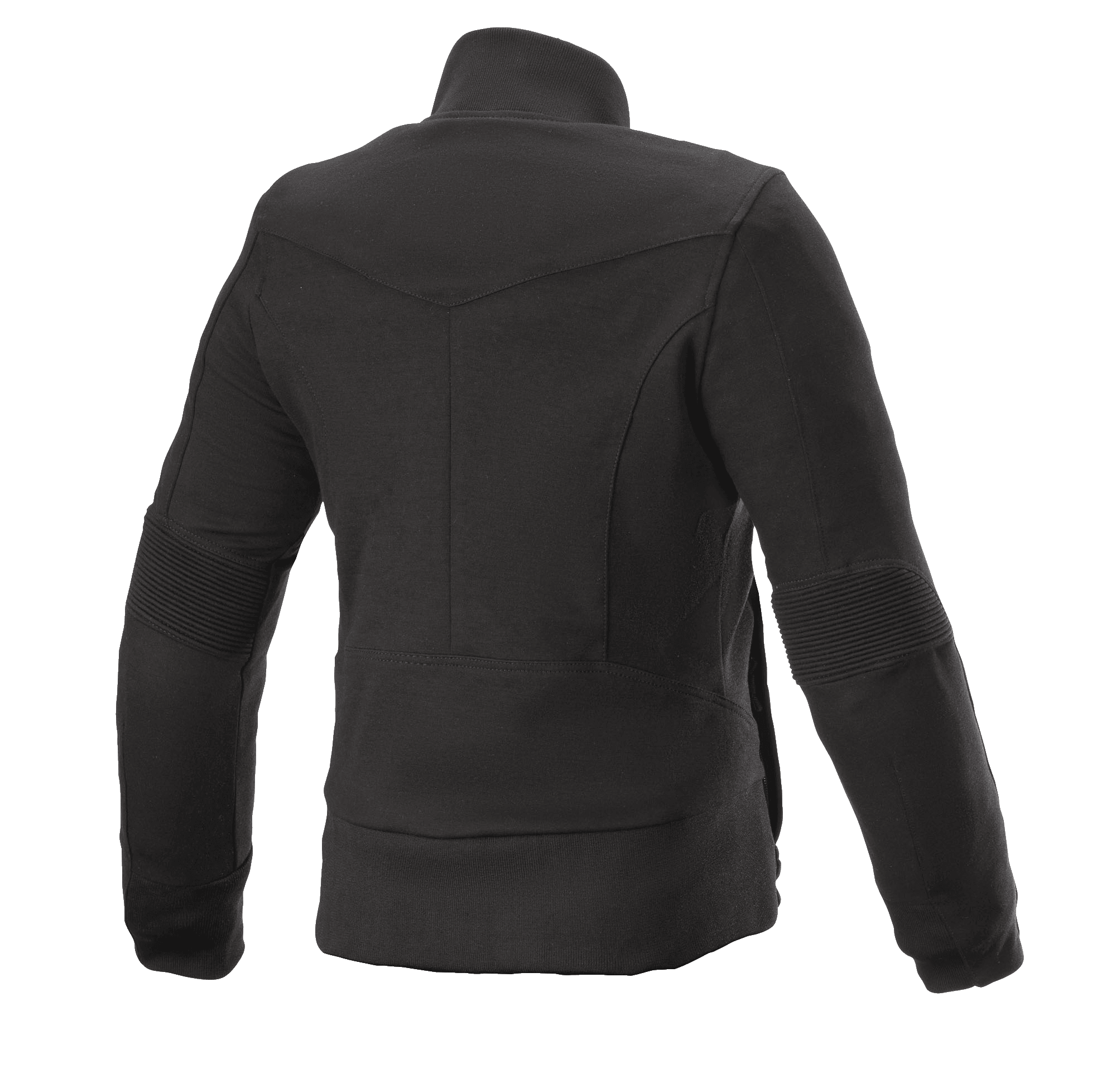 Alpinestars Banshee Damen-Fleecejacke, Motorradjacke für Damen, Schwarz, Rückansicht, lässige Fleece-Konstruktion mit gerippten Ellbogen-Einsätzen und Saum, anatomisch geformtes Design