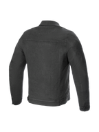 Veste Garage Alpinestars, blouson de moto urbain pour homme, gris fumée, denim extensible, vue de dos, prêt pour Tech-Air® 3