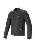 Alpinestars Veste Garage, blouson de moto urbain homme, gris fumée, denim extensible, protections certifiées CE niveau 1.