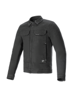 Alpinestars Veste Garage, blouson de moto urbain homme, gris fumée, denim extensible, protections certifiées CE niveau 1.
