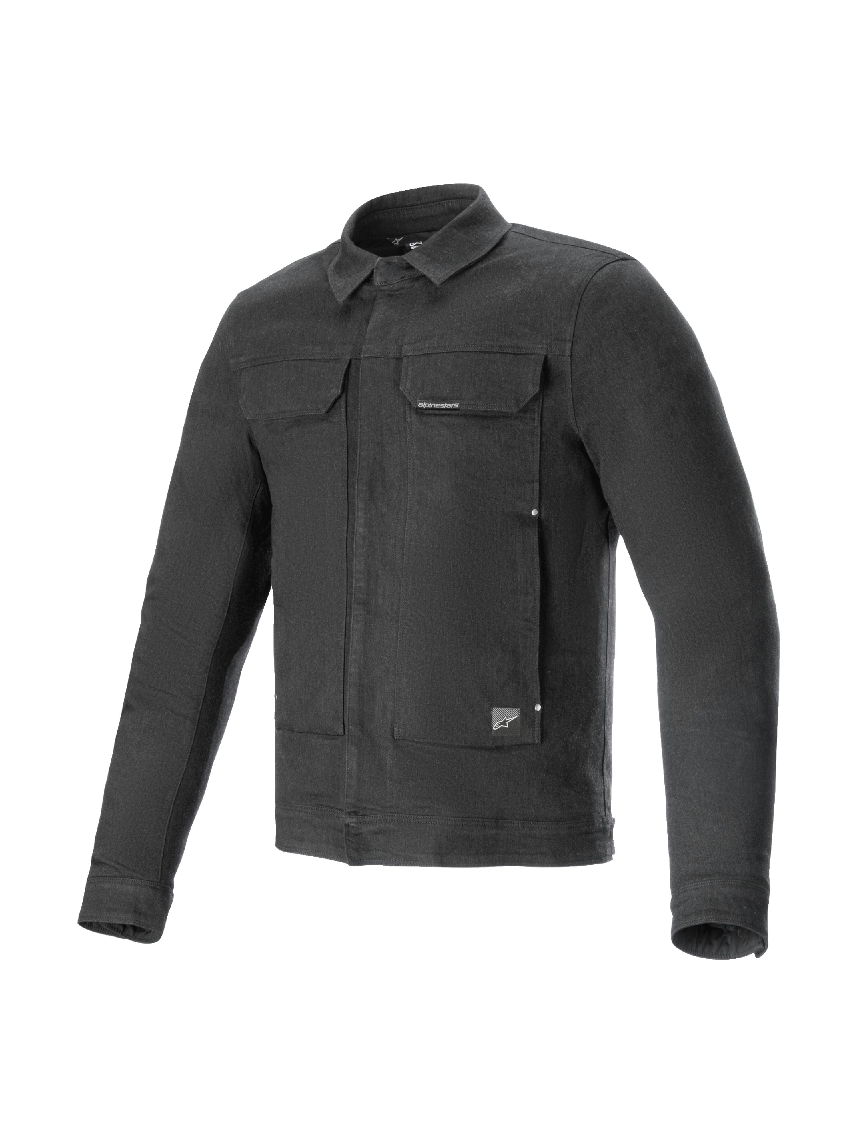 Alpinestars Garage Jacke, Motorradjacke im Urban-Stil, Rauchgrau, Stretch-Baumwoll-Denim mit CE Level 1 Schutz, Tech-Air® 3 Ready.