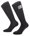 Chaussettes Alpinestars Race V4, chaussettes de course automobile, noires, avec étiquette de certification FIA 8856-2018, conception en Nomex résistant au feu à texture côtelée, longueur genou, couche de base technique pour le sport automobile