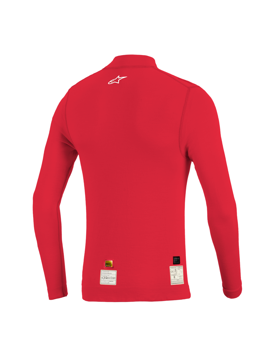 Alpinestars ZX Evo V3 Top, Langarm-Base-Layer für den Autorennsport, Rot, Rückansicht, leichtes flammhemmendes Material mit Jacquard-Mesh-Konstruktion für Atmungsaktivität