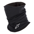 Alpinestars Tech Neck Warmer en Noir, cache-cou de moto avec logo blanc brodé, doté de trous d'aération et d'une doublure en polaire double couche pour une protection thermique et une résistance au vent froid.