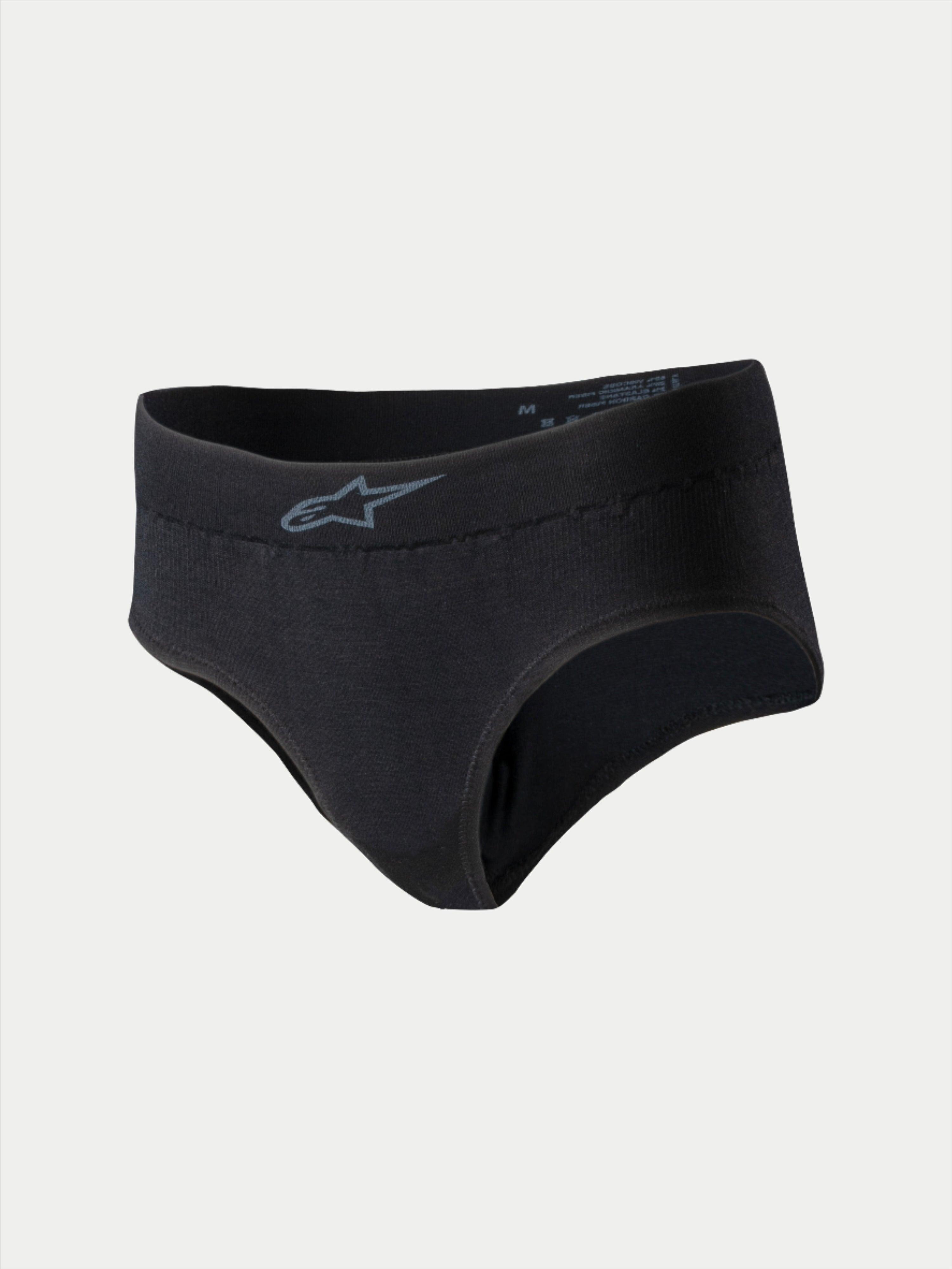 Alpinestars Stella TECH ZX Briefs, dames race-ondergoed, zwart met grijs logo op de tailleband, lichtgewicht vlamvertragende basislaag, FIA 8856-2018 gecertificeerd, ontworpen voor autoraceprestaties