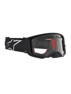 Alpinestars Supertech Dura Air Fluid Veiligheidsbril, motorcrossbril, zwart en zilver, heldere polycarbonaat lens, voor professionele off-road sporten