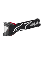 Alpinestars Supertech Dura Air Fluid veiligheidsbril, zwart en rood met heldere lens, premium off-road motocrossbril.