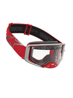 Alpinestars Supertech Dura Air Fluid veiligheidsbril, rood en zilver, motocrossbril met heldere lens en geventileerd frame.