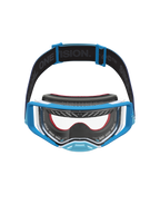 Alpinestars Supertech Dura Air Fluid Schutzbrille, Motocross-Brille in Blau und Weiß, klare Scheibe und Marken-Gurt.