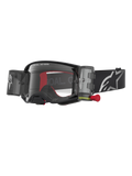Masque Alpinestars Supertech Firma Roll Off, masque de motocross noir et argenté, système roll-off intégré et écran clair