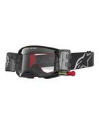 Alpinestars Supertech Firma Roll Off veiligheidsbril, zwart en zilver, roll-off systeem en heldere lens voor motocross.