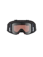 Alpinestars Supertech Corp Goggles Absolute Vision, Motocross Goggles, Black Grey Mirror Silver, featuring "ONE GOAL. ONE VISION." text on lens, wide-view polycarbonate lens, high-performance eye protection for off-road racing