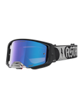 Alpinestars Supertech Atrox Motocross-Schutzbrille, Schwarz und blau verspiegelt, für professionellen Offroad-Rennsport.