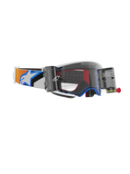Alpinestars Supertech Corp Roll-Off-Schutzbrille, Farbkombination in Blau und Orange, klares spritzgegossenes Glas mit Wide Vision Roll-Off-System, wellenförmige Silikon-Gleitlinien, verstellbares elastisches Band mit markantem Alpinestars-Logo, Hochleistungs-Motocross-Brille