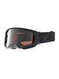Alpinestars Supertech Schutzbrille Cloak, Motocross-Schutzbrille, Schwarz und Silber, verspiegelte Polycarbonat-Linse.