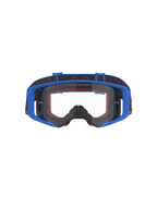 Alpinestars Supertech Stream motorcrossbril, motorcross- en off-roadbril, blauw met heldere lens, voorzien van een blauw frame, rode foamvulling en zwarte verstelbare band met interne siliconen grip, 'ONE GOAL. ONE VISION.' branding op de lens, hoogwaardige beschermende bril voor racen