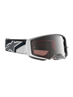Alpinestars Supertech Hiten Goggles, Motocross Goggles in White and Black with a Mirror Silver lens and star logo strap.