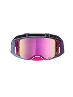 Alpinestars Supertech Hiten veiligheidsbril, motorcrossbril voor racing, paars en roze, met reflecterende spiegelende lens.