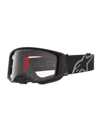 Alpinestars Supertech Vesta, masque de motocross noir mat et argenté avec lentille claire pour performance tout-terrain