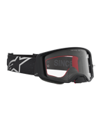 Alpinestars Masque Supertech Vesta, masque de motocross, noir mat et argenté, lentille claire, monture légère, équipement de protection tout-terrain