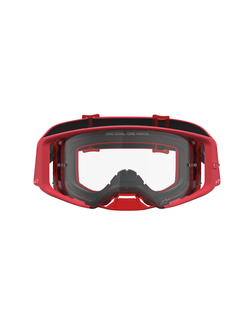 Alpinestars Supertech Vesta Schutzbrille, Motocross- und Offroad-Schutzbrille, Rot und Schwarz, mit Klarsichtscheibe, spritzgegossenem Rahmen und weitem Sichtfeld.