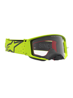 Alpinestars Supertech Vesta Schutzbrille, professionelle Motocross-Schutzbrille, Gelb Fluo und Schwarz, klare Scheibe und breites elastisches Band mit Logo.