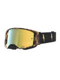 Masque Alpinestars Supertech LE Zona, masque de motocross, noir et marron avec écran miroir doré, doté d'optiques haute performance