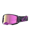 Alpinestars Masque Édition Limitée Supertech Lone, masque de motocross avec écran miroir rose et monture violette camouflage