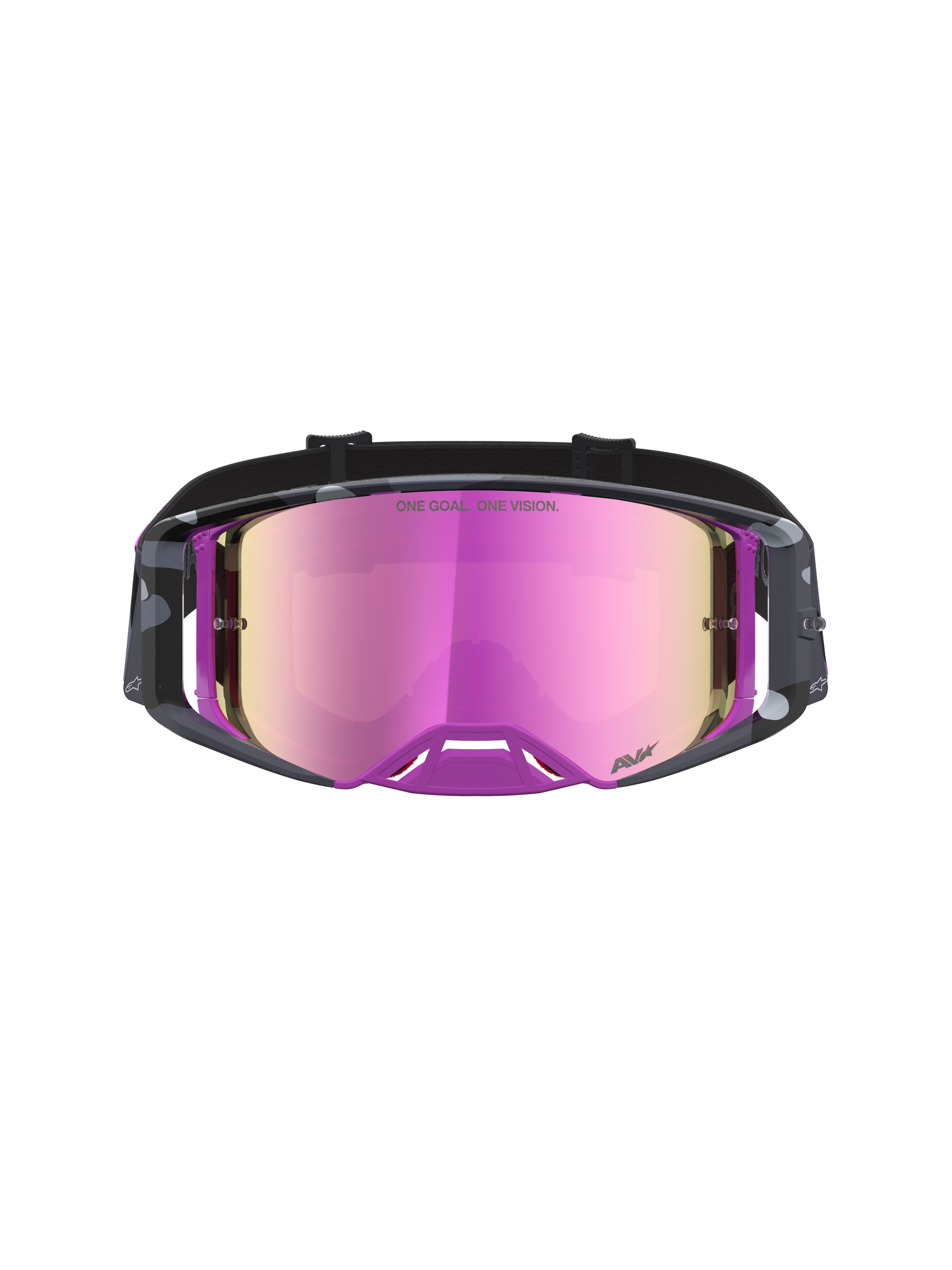 Alpinestars masque Supertech Lone Édition Limitée, masque de motocross, camouflage violet et rose miroir, technologie optique haute contraste