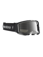 Alpinestars Vision 8 Amber Spiegel Veiligheidsbril, motocrossbril met zwart-zilver A-FLEX-frame en anti-condens lens.
